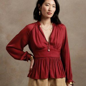 Banana Republic Peplum Top in Red Star